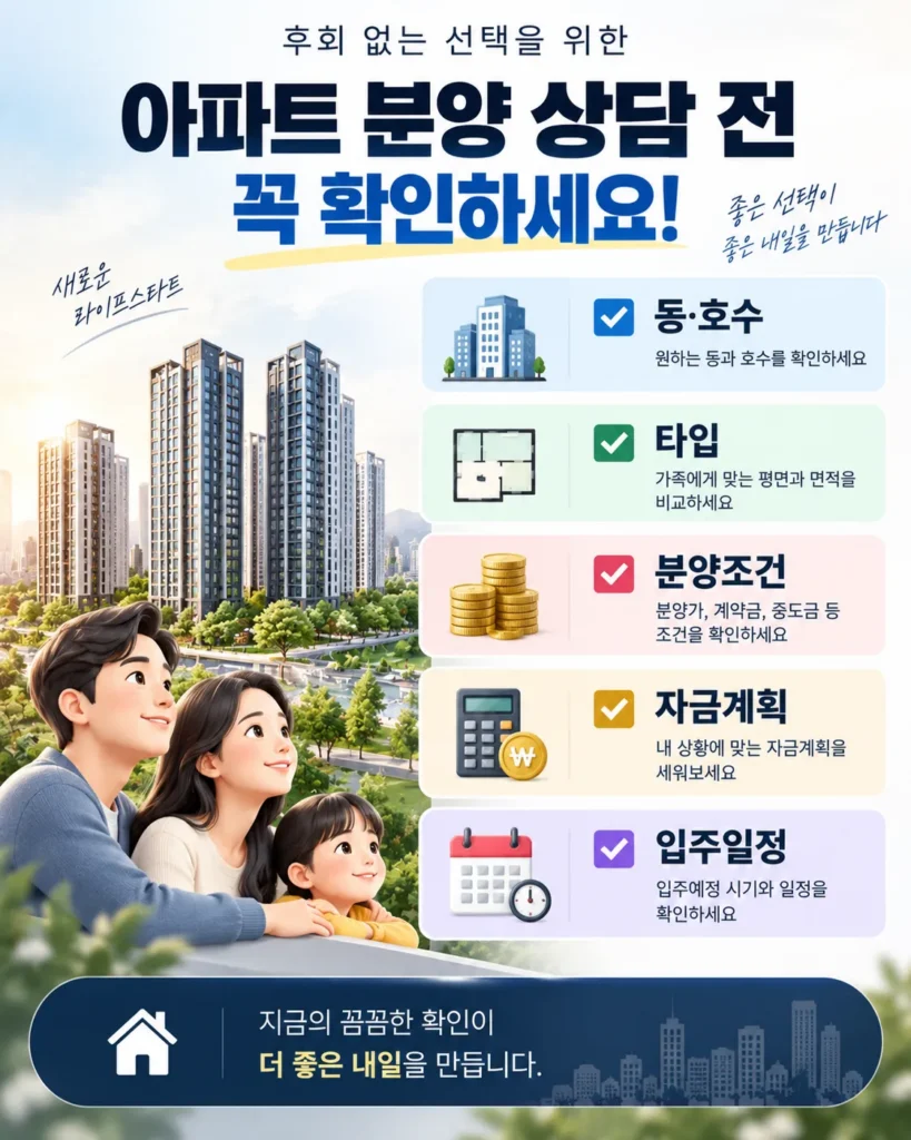 분양을 검토할 때는 주변 개발호재뿐 아니라 실제 선택 가능한 동·호수와 자금일정을 함께 비교해야 합니다.